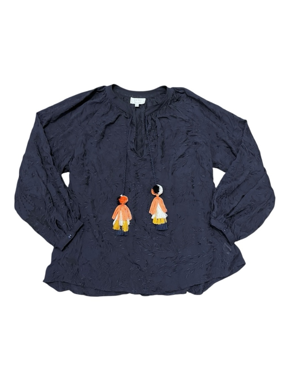 Johnny Was Jade Boho Embroidered Semi Sheer Blouse